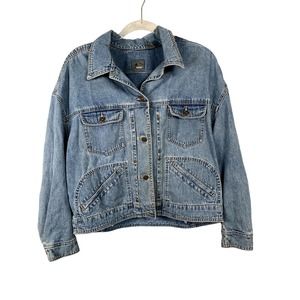 Lizwear vintage 100% cotton‎ denim cropped boxy jacket L